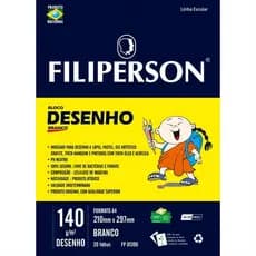 Bloco Desenho A4 Branco 140g 20 Fls Filipinho
