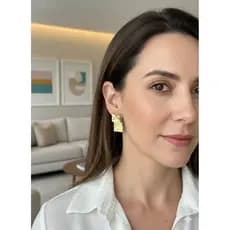 Brinco quadrado duplo folheado ouro 18k, bijuteria elegante, luxo, alta qualidade e resistencia semijoia