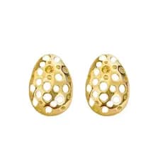 Brinco Gota Furada folheado ouro 18k, elegante, bijuteria, feminino, alta qualidade semijoia