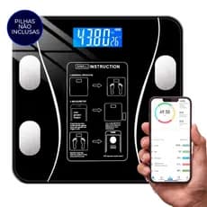 Balança Bioimpedância Digital Profissional Suporta Até 180kg via Bluethooth