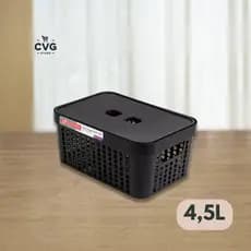 Cestos Organizadores c/Tampa Rattan 4,5 litros Multiuso Ideal para armário e gavetas LP HOUSE