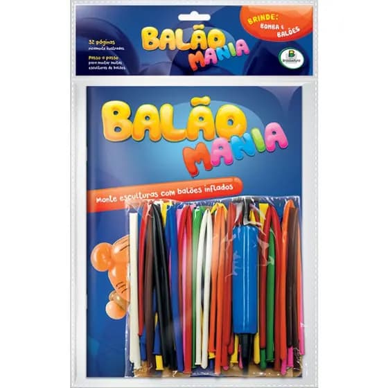 Livro Balão Mania(eco)-kit C/01 Und. De Bomba Inflar Bexiga e 35 balões