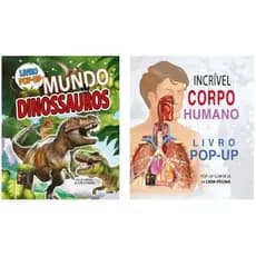 Livros POP UP (Tridensionais) = O Incrível Corpo Humano e ou Mundo dos Dinossauros = Venha Nessa!!