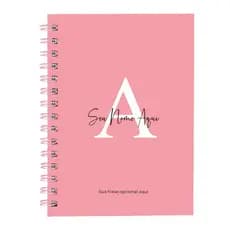 Caderno Feminino Personalizado Moderna Letra Cores  14x20