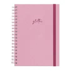 Caderno Colegial Capa Dura Plus Matérias Feminino Solid Glitter Colors