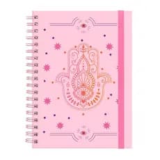 Caderno Plus Colegial Capa Dura Amuleto Mão de Fátima
