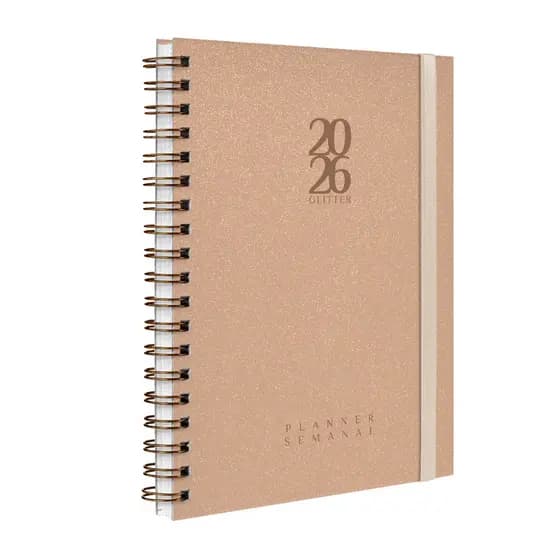 Agenda Planner Executiva Semanal Plus 2027 Capa Dura Solid Glitter