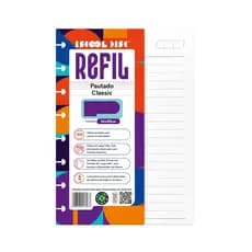 Refil Caderno De Disco Inteligente Iscool Pautado Classic 90g 100 Folhas