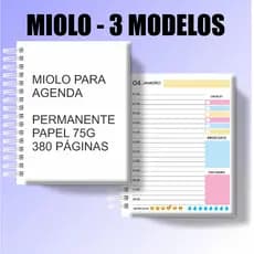 MIOLO AGENDA PERMANENTE PLANNER PERSONALIZADO 2025