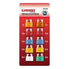 Kit Com 10 Fusíveis Grande Automotivo Colorido Gadan