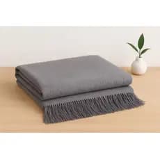 Manta Para Sofa Luxuosa Cinza Grafite Decorativa