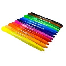 Giz De Cera 12 Cores caneta Retrátil Ponta Twist kaz