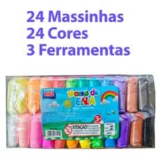 Kit com 24 Massinhas de Eva Kaz estica e pula + 3 Ferramentas