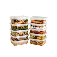 Kit Marmitas 800ml Herméticas com Travas Laterais BPA Free Ideal para Marmitas Fitness