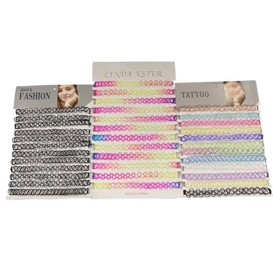 Gargantilha Colar Chocker Coleira Tipo Tattoo De Nylon Preta