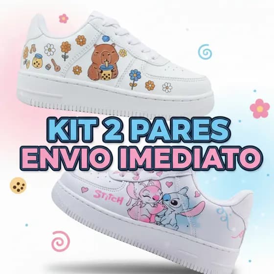 Kit 2 Tênis Lillo + Capivara Infantil Conforto, Estilo e Diversão para Meninas e Menino! 26 ao 33