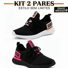 Kit Tênis Feminino 2 pares promoção envio 24hras