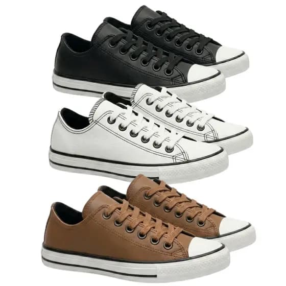 Kit 3 Tênis Estilo Star Unissex Feminino e Masculino Casual Tradicional Courino