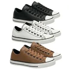 Kit 3 Tênis Estilo Star Unissex Feminino e Masculino Casual Tradicional Courino
