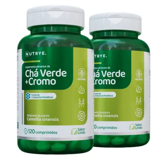 Kit 2x PotenteTermogenico Chá Verde + Picolinato De Cromo 120 Comprimidos