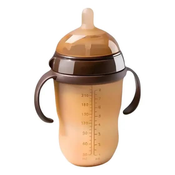 Mamadeira De Silicone Transição Igual Peito Materno Original 240ml Marrom