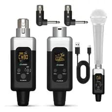 Conversor Microfone Sem Fio UHF – Transmissor e Receptor 48V, Para Estúdio, Podcast e Eventos