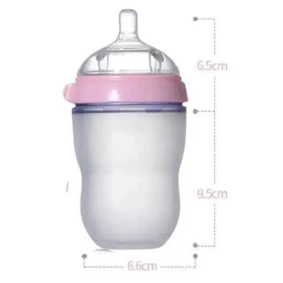 Mamadeira de Silicone Anticólica para Bebê - Bico Imita Peito Materno Mamadeira Transição Anti Gases