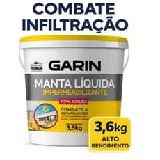 Manta Líquida Emborrachada Impermeabilizante Garin 1,2kg ou 3,6kg