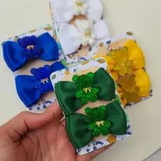 KIT LAÇOS INFANTIS BRASIL COPA DO MUNDO XUXINHA BICO DE PATO LAÇO MENINA