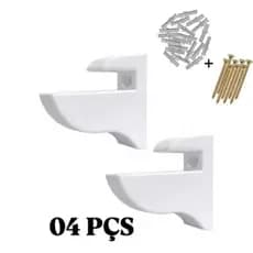 Suporte Bico de tucano    15mm kit 4 peças   BRANCO