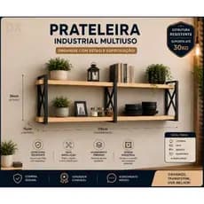 Prateleira Industrial  115x14cm  com suporte 15x36cm