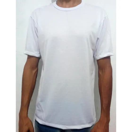 Camiseta branca 100% Poliéster sublimação Trabalho Escola uniforme