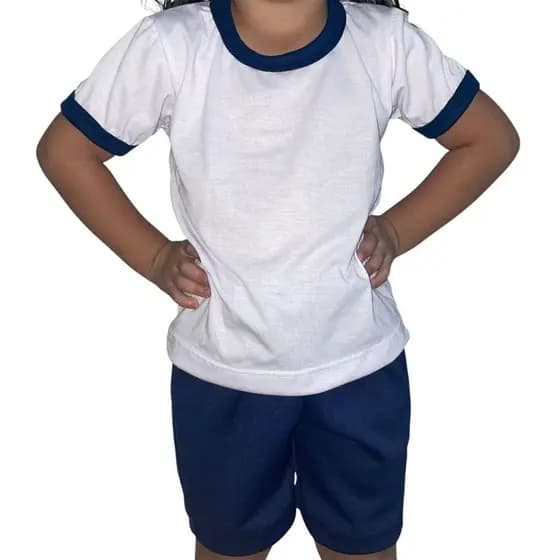 CONJUNTO INFANTIL ESCOLAR AZUL MARINHO 100% POLIÉSTER