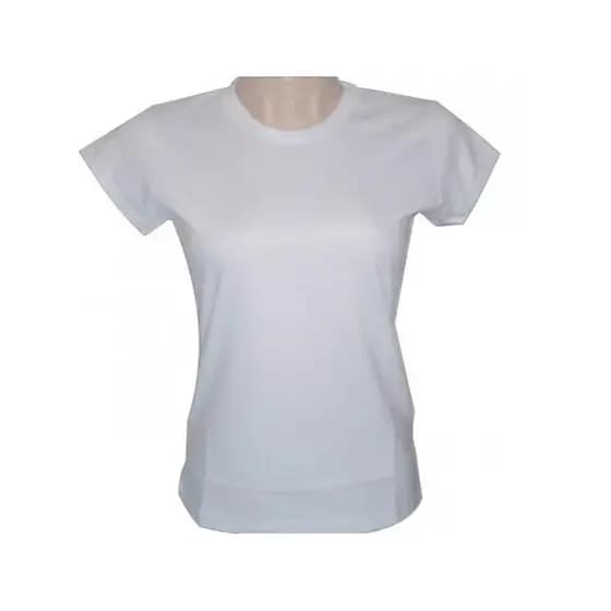 Camisa Baby Look 100% Poliéster Branca
