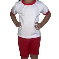 CONJUNTO INFANTIL ESCOLAR VERMELHO 100% POLIÉSTER