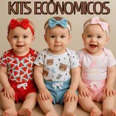 Conjuntos Body Temáticos e Faixa Peças para Bebe Menina Lacinho Mesversário 100% Algodão