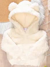 casaco teddy bebe unisex meninaTeddy Casaco Teddy Menino Frio Blusa Capuz Inverno Tedy Ted Pelinho Touca Roupa infantil