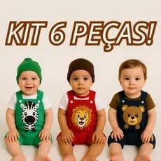 Kit 6 Peças Roupa De Bebe Peças Safari Enxoval Presente Unissex Menino Roupas de Bebê Conjunto Bebê Para Escola BebÊ