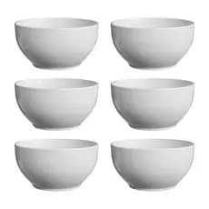 Jogo 6 Cumbucas Porcelana Lisa Branca 300ml Para Servir Restaurantes Lanchonete Petiscos Molheira
