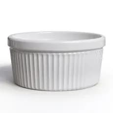 Kit 4 Ramequins De Porcelana Branca 210ml Canelado Molheira Petisqueira Churrasco Mesa Restaurante