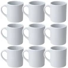 Jogo Caneca 120ml Branca de Porcelana Lisa Xícara Café Expresso Chá Chocolate Quente Resistente