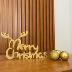 Letreiro Merry Christmas Natal com rena/chifres