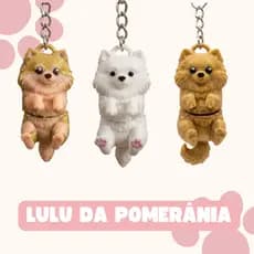 Chaveiro Lulu da Pomerânia Articulado 3D Spitz Alemão Fofo Presente para Quem Ama Cachorros Dog