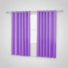 Cortina Roma 2,00x1,40 Lilás Para Quarto E Sala Tecido Microfibra Decoração Painel Barato