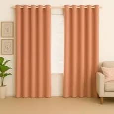Cortina Roma 2,00x1,40 Salmão Rosê Para Sala E Quarto Tecido Microfibra Decoração Moderna