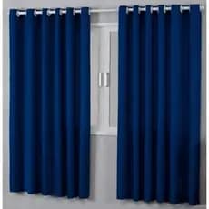 Cortina duas partes  Roma 2,00m x1,40m Marinho para Sala  Quarto  cozinha Escritório Com Ilhós Cores lindas. Decoração