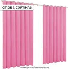 Kit 2 Cortinas Infantil Rosa 2,00 X 1,40 Quarto Menina Janela Curta Microfibra Com Ilhos Cortina Para Bebe Princesa