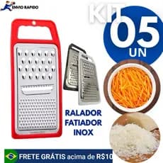 Kits de 5, 3 ou 2 Raladores Inox 1 Face – Utensílio Multiuso para Queijo, Cenoura e Legumeso