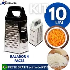 Kits Raladores Fatiador Inox 4 Faces – Queijo, Legumes e Frutas Prático e Resistente ( Escolha o seu kit) 10/05/02