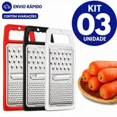 Kits Ralador Inox 1 Face Utensílio Multiuso para Queijo, Cenoura e Legumes Cozinha Domestica 1 ou 2 unidades